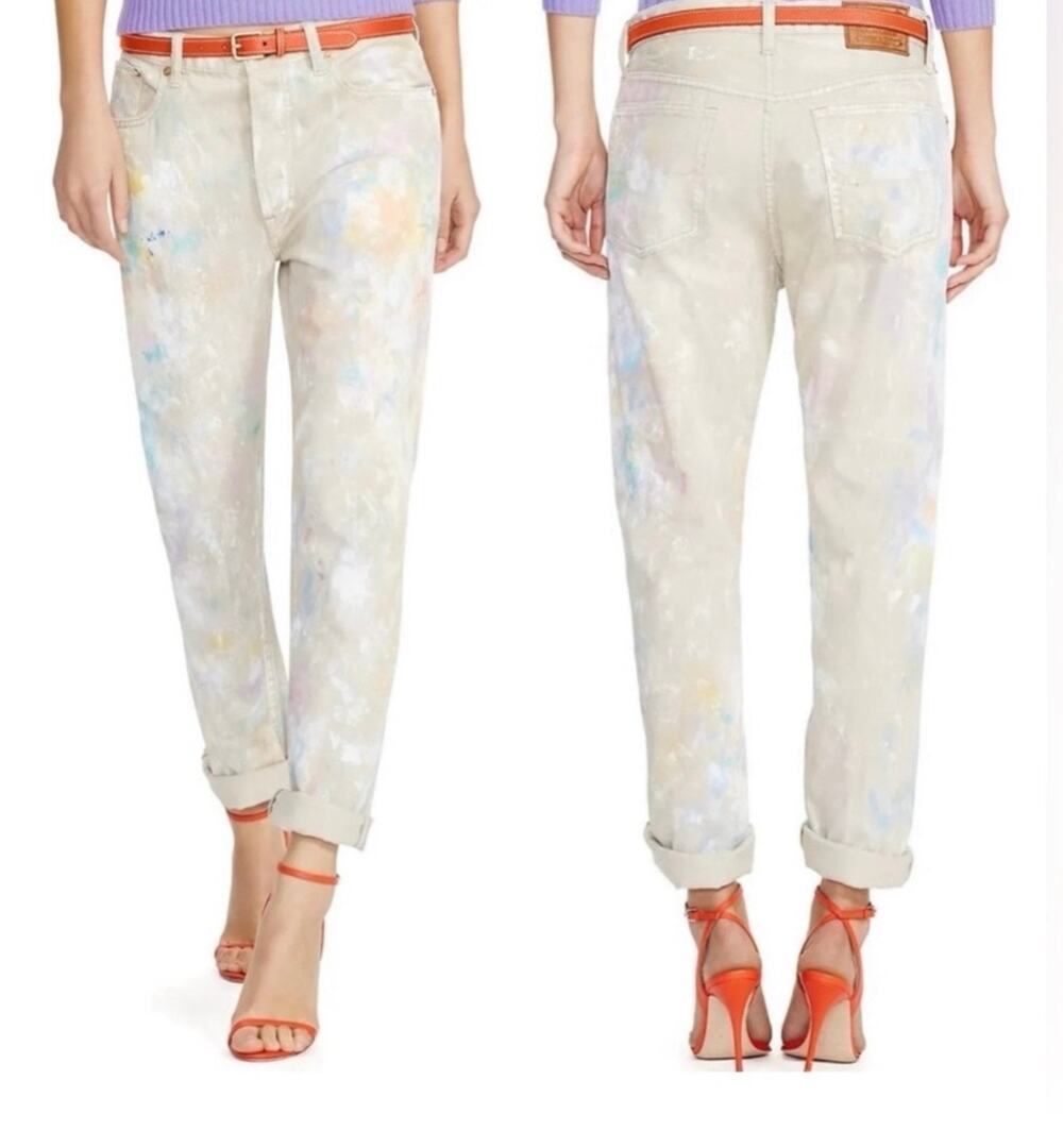 POLO RALPH LAUREN Aster paint splatter boyfriend Jean size 28 (6)